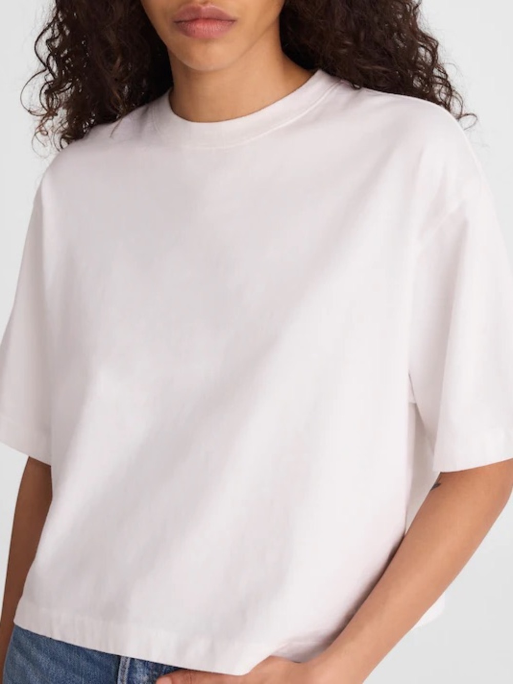 Madewell The Boxy Crop Tee in Allday Jersey - Picture 5 of 7